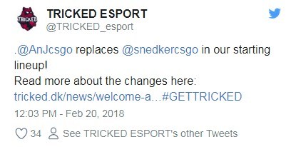 [CS:GO] ANJ стал игроком Tricked eSports